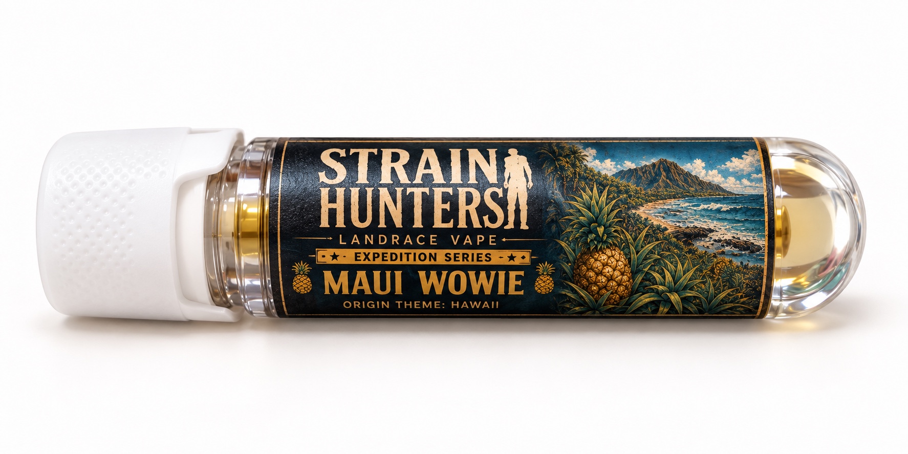 Maui Wowie cartridge tube with horizontal label wrap