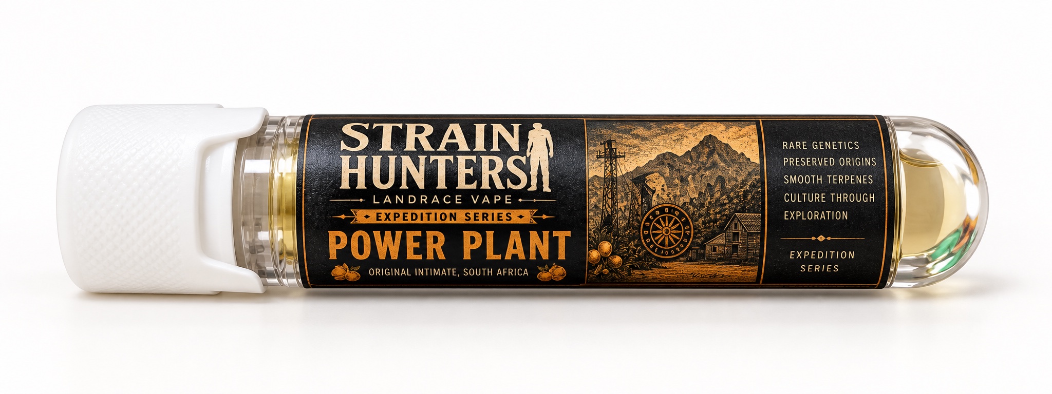Power Plant cartridge tube with horizontal label wrap