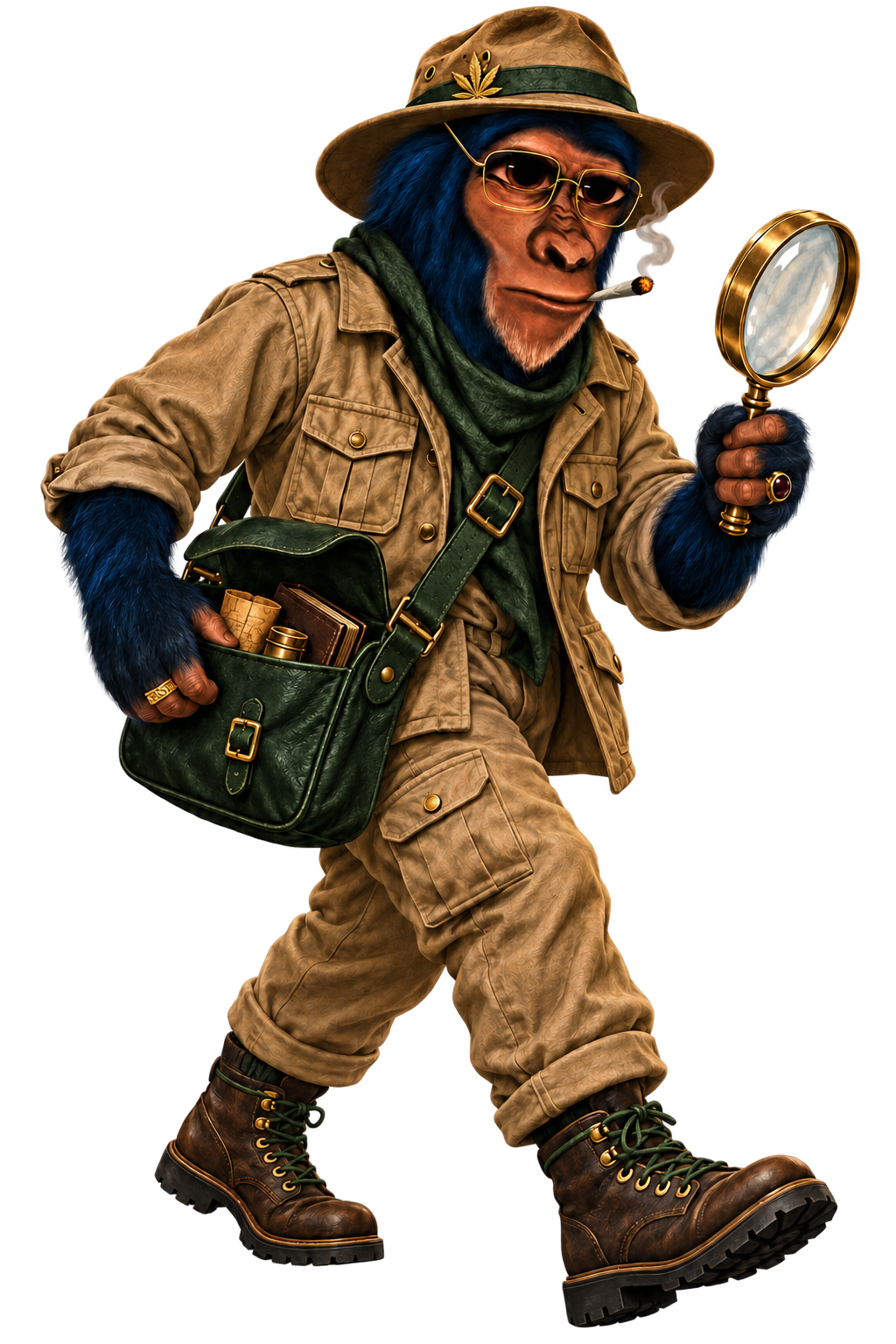 Find Dank explorer carrying the Dank Passport and searching the map