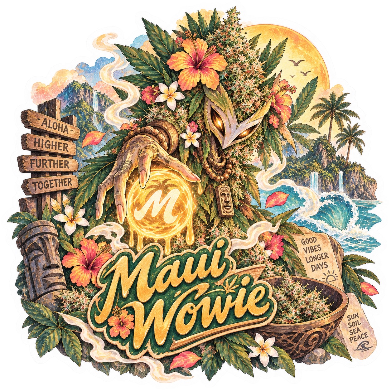 Maui Wowie collectible sticker